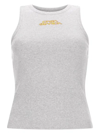 Casablanca Top Con Logo In Neutral