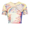 Casablanca Multicolor Stretch Mesh Print T-shirt In Multicolour