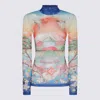Casablanca Graphic Print High Neck Stretch Top