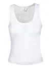 Casablanca Ribbed Logo-plaque Tank Top In White