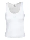 Casablanca Ribbed Logo-plaque Tank Top In White