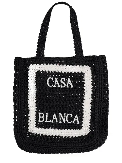 Casablanca Tote Bag With Logo In Black
