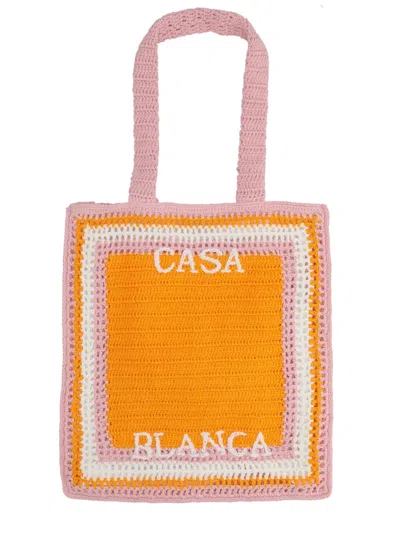 Casablanca Tote Bag With Logo In Purple