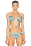 Casablanca Stripe Towelling Bikini Top