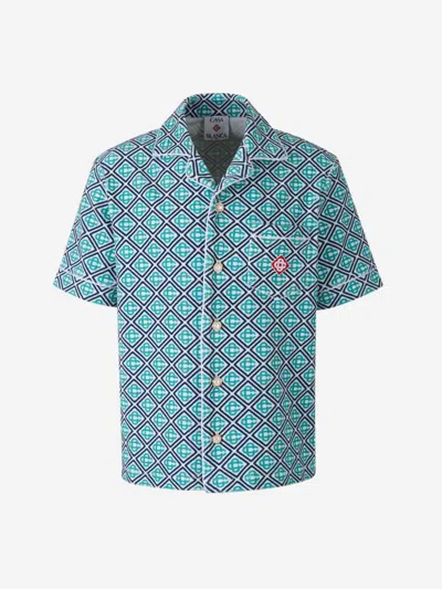Casablanca Towelling Monogram Shirt In Blue
