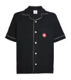 Casablanca Black Shirt With Classic Lapels And All-over Embossed Monogram In Black