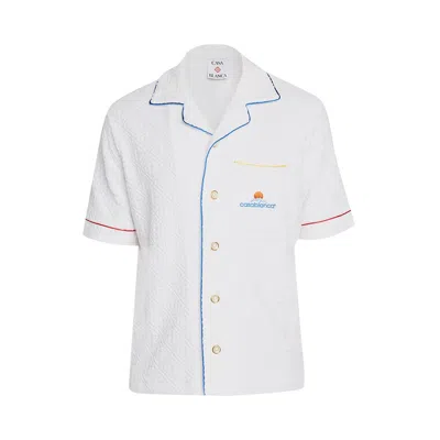 Pre-owned Casablanca Towelling Monogram Shirt 'bright White' | Men's Size S