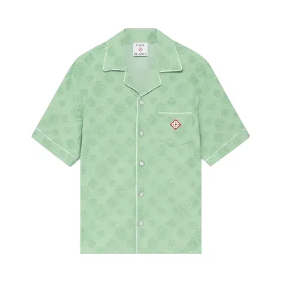 Pre-owned Casablanca Towelling Monogram Shirt 'green' | Men's Size Xxl