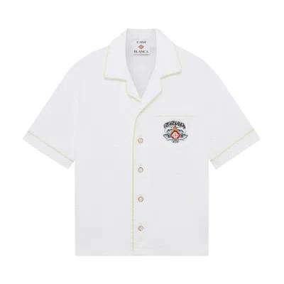 Pre-owned Casablanca Towelling Monogram Shirt 'white' | Men's Size L