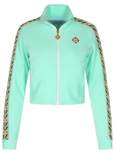 Casablanca Track Laurel' Light Green Cotton Blend Sweatshirt