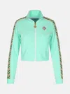Casablanca 'track Laurel' Light Green Cotton Blend Sweatshirt In Green