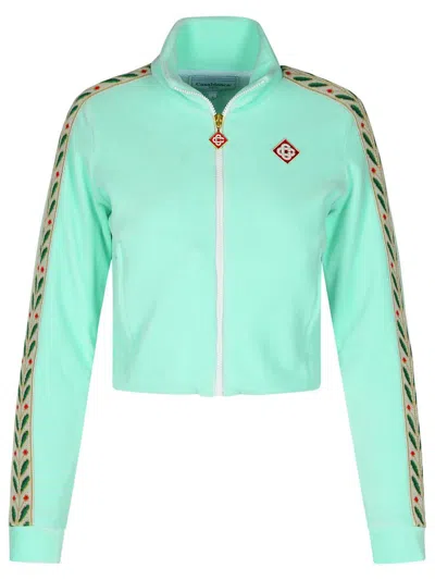 Casablanca Track Laurel Light Green Cotton Blend Sweatshirt