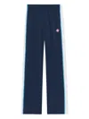 Casablanca Mens Navy / White Striped Embroidered-logo Woven Jogging Bottoms Xl In Blue