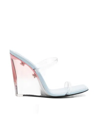 Casablanca Transparent-strap Wedge Sandals In Multi