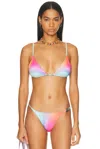 Casablanca Gradient Printed Triangle Bikini Top In Multi