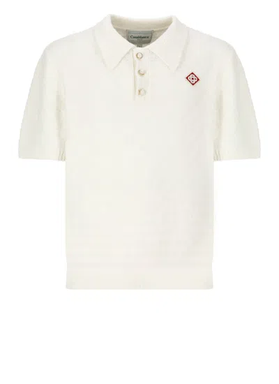 Casablanca Triangle Boucle Polo In Ivory