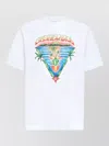 Casablanca Graphic Print Organic Cotton T-shirt With Ribbed Neckline In White