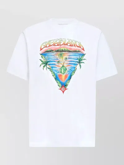 CASABLANCA TRIANGLE INNOCENCE GRAPHIC PRINT CREW NECK T-SHIRT