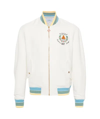 CASABLANCA CASABLANCA TROPHY ORANGE ZIPPED BOMBER JACKET