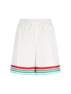 Casablanca Mens Casa Way World Series Relaxed-fit Striped Silk Shorts