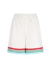Casablanca Mens Casa Way World Series Relaxed-fit Striped Silk Shorts