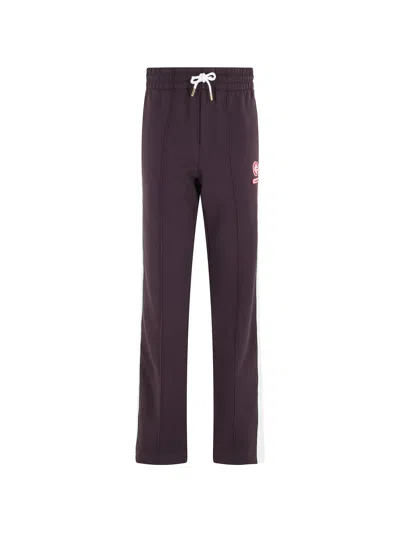 Casablanca Trousers Aubergine Loopback In Burgundy