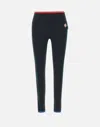 Casablanca High-waisted Sports Leggings With Side Stripe Accents In Black