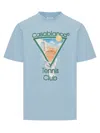 Casablanca Cotton T-shirt With Graphic Print In Blue