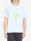 Casablanca Ribbed Crew Neck Short Sleeve T-shirt With Airbrush Artwork In White