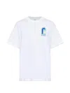 Casablanca Cotton Crew Neck Graphic Print T Shirt In White
