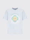 Casablanca Ribbed Crew Neck Short Sleeve T-shirt With Airbrush Artwork In Blue