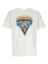 Casablanca Graphic Print Organic Cotton T-shirt With Ribbed Neckline In White