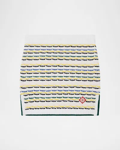 CASABLANCA TUCK STITCH KNIT MINI SKIRT