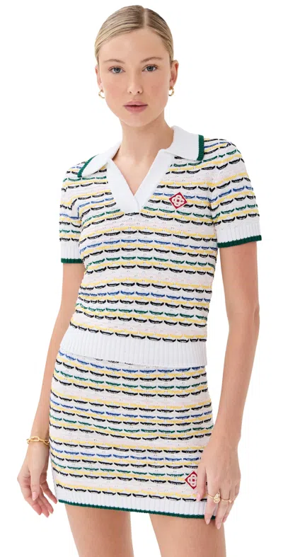 CASABLANCA TUCK STITCH POLO MULTI