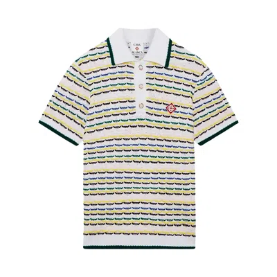 Pre-owned Casablanca Tuck Stitch Polo Shirt 'multicolor' | Multi-color | Men's Size S