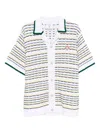 Casablanca Cotton Tuck Stitch Button-up Sweater In Multi