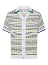 Casablanca Cotton Tuck Stitch Button-up Sweater In Multi