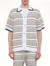 Casablanca Cotton Tuck Stitch Button-up Sweater In White