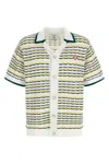 Casablanca Cotton Tuck Stitch Button-up Sweater In Multi