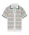 Casablanca Cotton Tuck Stitch Button-up Sweater In White