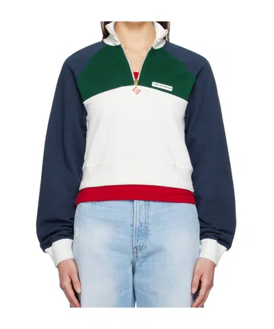 Casablanca Turtleneck Long Sleeve Sweatshirt In Blue