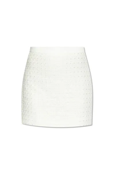 Casablanca High-waisted Cotton Mini Skirt In Weiss