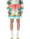 Casablanca Twill Tennis Club Palms Shorts In Pink