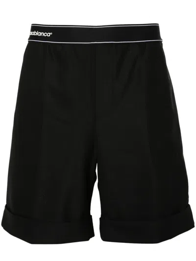 Casablanca Twill-weave Tailored Shorts In Black