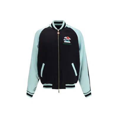 CASABLANCA TWO-TONE SATIN BOMBER JACKET