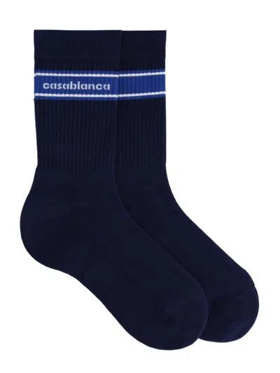 Casablanca Unisex Logo Socks In Blue