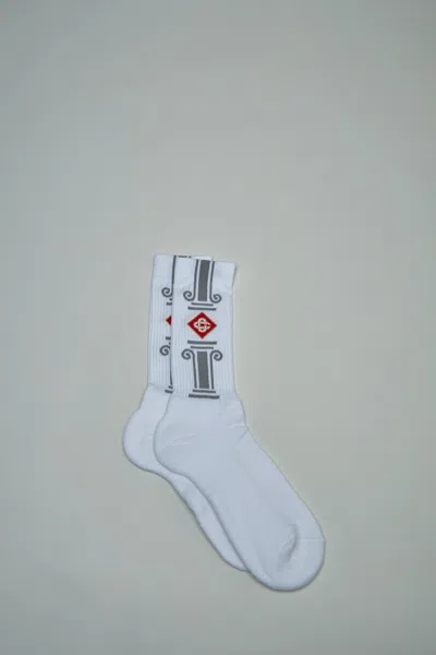 Casablanca Unisex Printed Socks In White