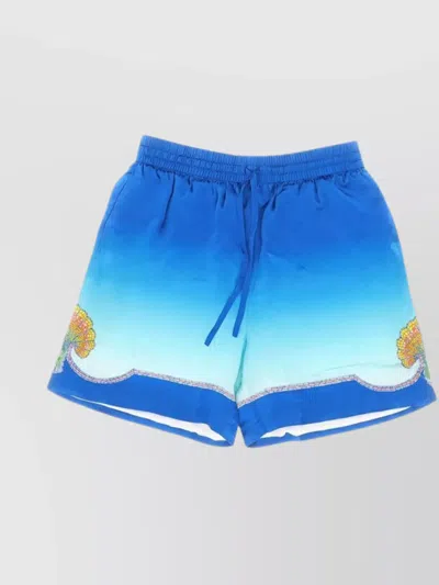Casablanca Unisex Silk Shorts Drawstring In Blue