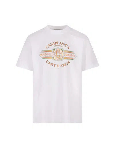 CASABLANCA UNITY IS POWER T-SHIRT IN WHITE