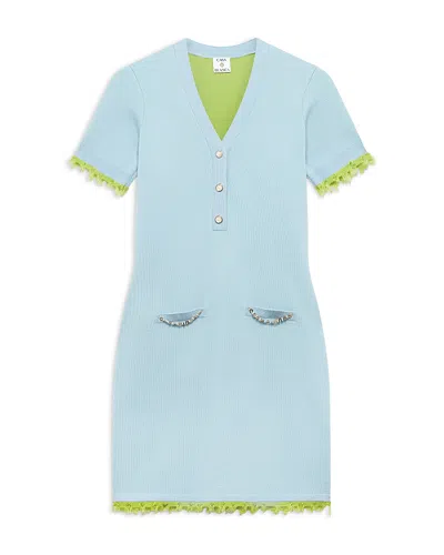 Casablanca V-neck Dress In Blue